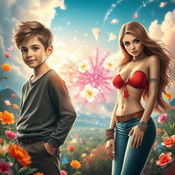 A stunning transformation scene showcasing a young boy morphing into a hot girl