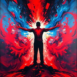 A dramatic and intense abstract representation of the concept of 'Ego'