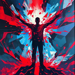 A dramatic and intense abstract representation of the concept of 'Ego'