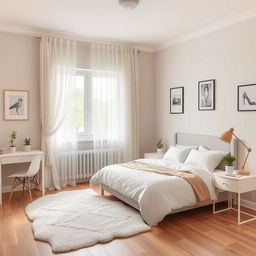 A beautifully decorated aesthetic bedroom measuring 2