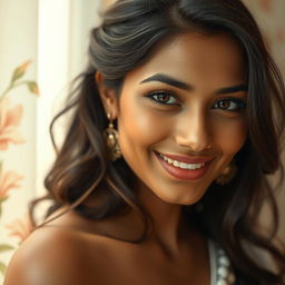 A soft and tasteful artistic representation of femininity, emphasizing the beauty and elegance of a young Indian woman, symbolizing empowerment and confidence