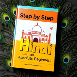 A visually appealing book cover for 'Step by Step Hindi for Absolute Beginners'