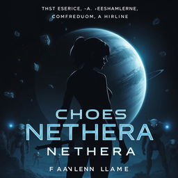 A dystopian science fiction book cover for 'Echoes of Nethera'