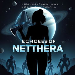 A dystopian science fiction book cover for 'Echoes of Nethera'