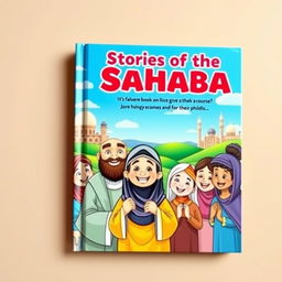 A vibrant and engaging book cover for a children's book titled 'Stories of the Sahaba'