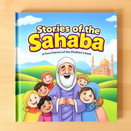 A vibrant and engaging book cover for a children's book titled 'Stories of the Sahaba'
