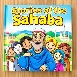 A vibrant and engaging book cover for a children's book titled 'Stories of the Sahaba'