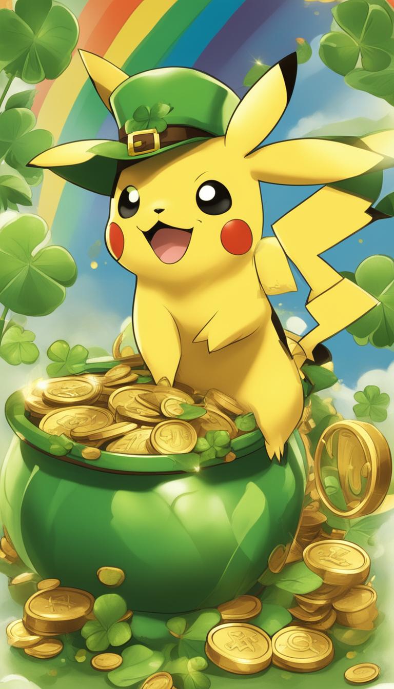 A high-definition poster featuring Pikachu from Pokémon celebrating St