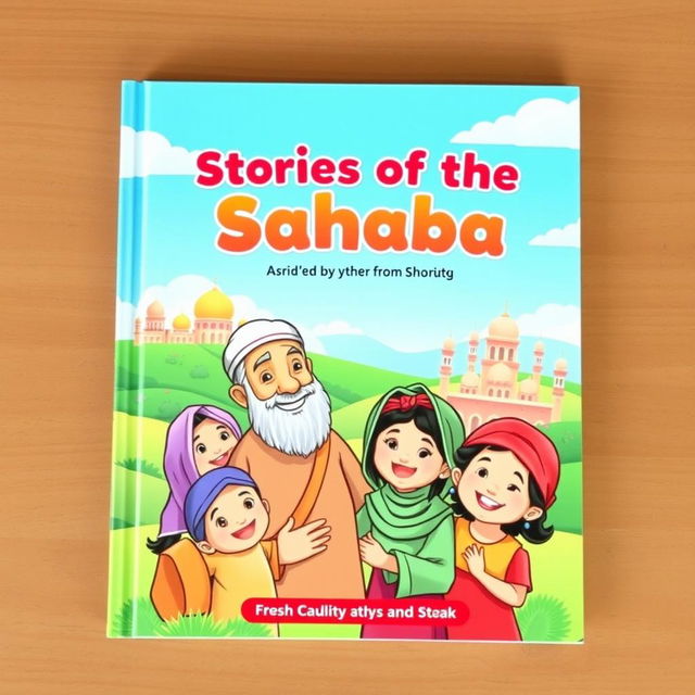 A vibrant and engaging book cover for a children's book titled 'Stories of the Sahaba'