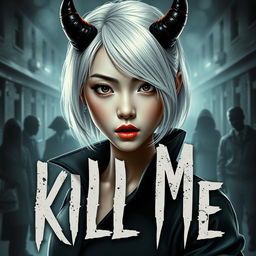 Cover of the book 'KillMe', featuring Ha-eun, a devilish Asian girl with striking platinum blonde hair