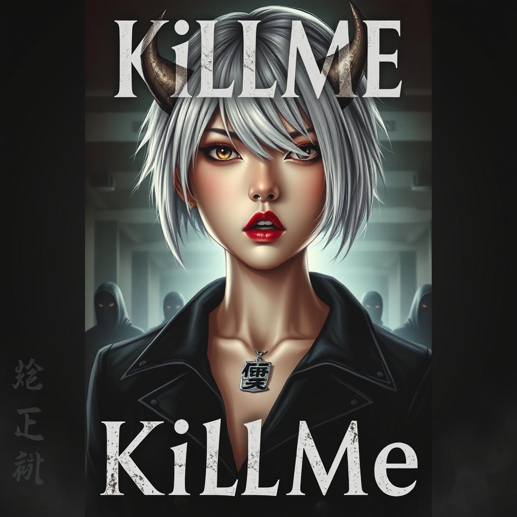 Cover of the book 'KillMe', featuring Ha-eun, a devilish Asian girl with striking platinum blonde hair