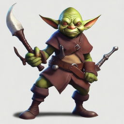 An image of a goblin alchemist, rendered in high quality digital art