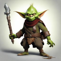 An image of a goblin alchemist, rendered in high quality digital art