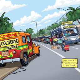 A traditional jeepney, beautifully painted and labeled 'Cultural Heritage,' is parked on the side of the road with a striking 'Condemned' sign prominently displayed