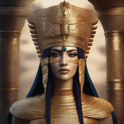 A high-resolution digital art piece depicting a woman dressed as Shamhat from the Epic of Gilgamesh for a cosplay event