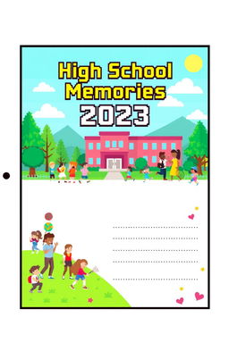 A front and back cover design for a high school yearbook in pixel art style