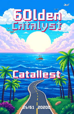 A vibrant pixel art book cover for a yearbook titled '60lden Catalyst'