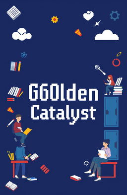 A pixel art cover design for a high school yearbook titled '60lden Catalyst'