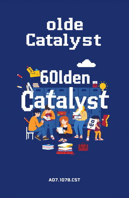 A pixel art cover design for a high school yearbook titled '60lden Catalyst'
