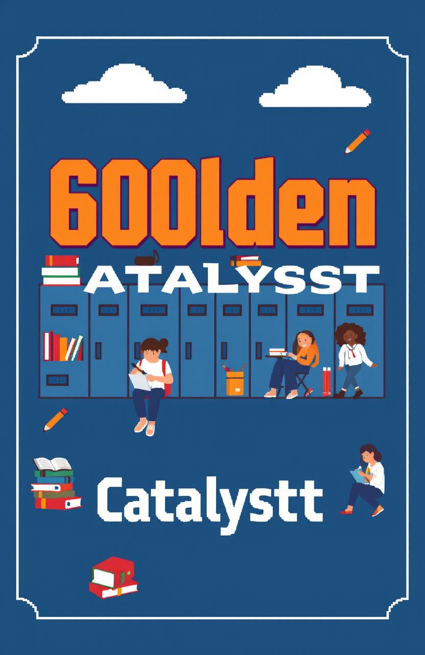 A pixel art cover design for a high school yearbook titled '60lden Catalyst'