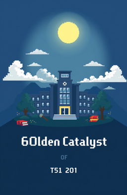 A pixel art style cover for a high school yearbook featuring the class of '60lden Catalyst'