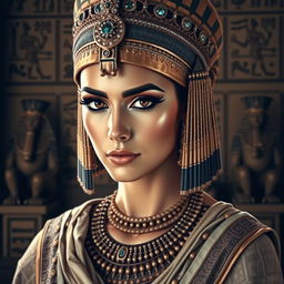 A stunning portrait of Cleopatra, embodying her iconic look