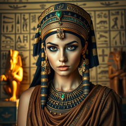 A stunning portrait of Cleopatra, embodying her iconic look