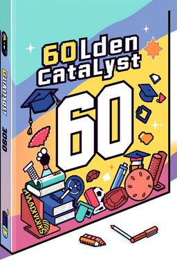 A pixel art cover for a high school yearbook featuring the title '60lden Catalyst'