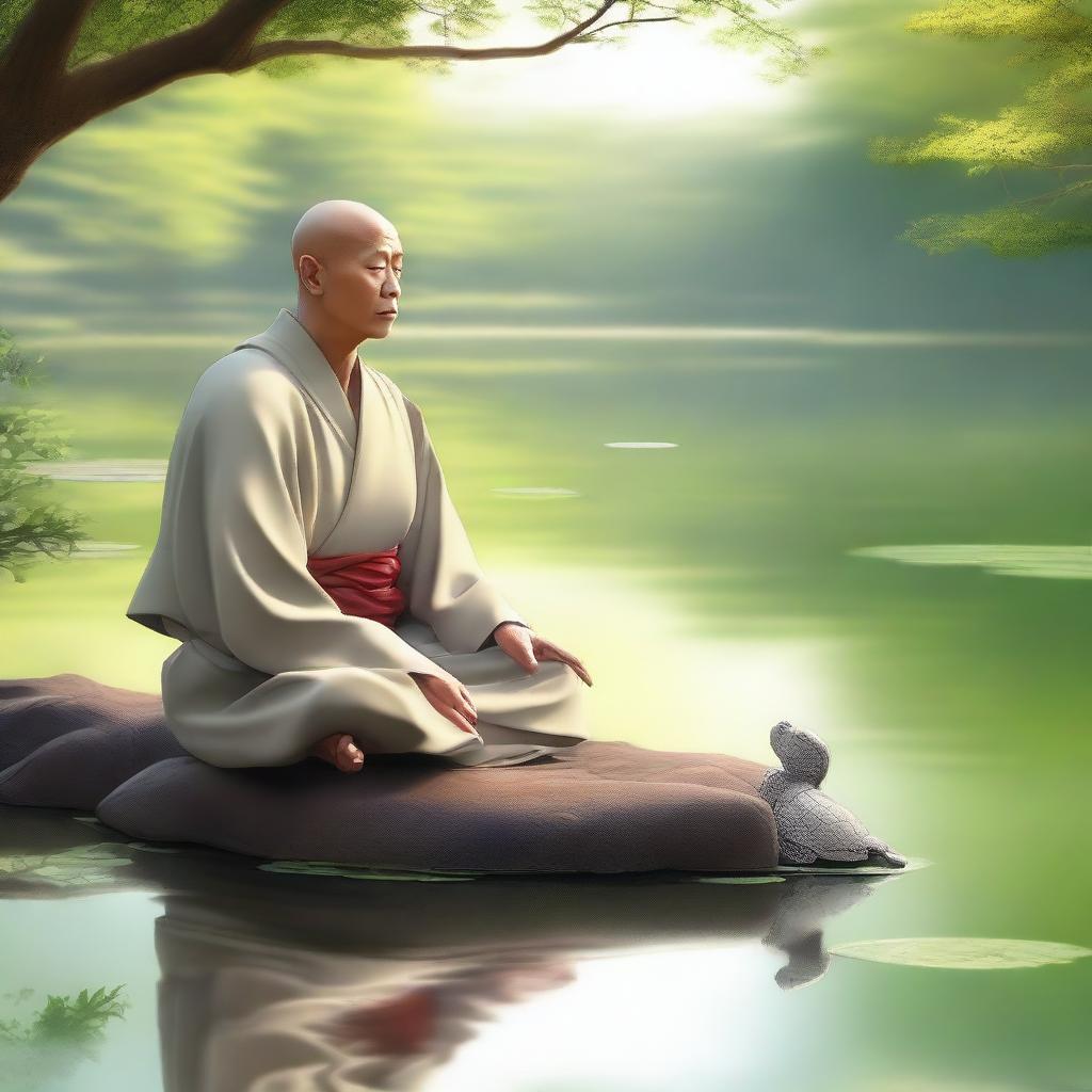 A high-quality digital art piece depicting a serene scene