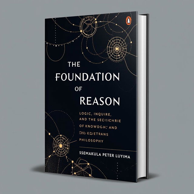 A high-quality book cover design for "The Foundation of Reason: Logic, Inquiry, and the Boundaries of Knowledge" by Ssemakula Peter Luyima, focusing on scientific philosophy