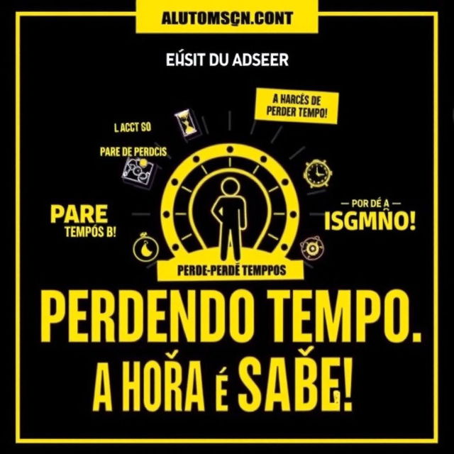 An eye-catching and engaging video cover for 'Por Que Você Está Perdendo Tempo e Não Sabe!' from the channel 'Lei Do Saber'