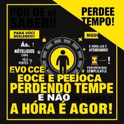 An eye-catching and engaging video cover for 'Por Que Você Está Perdendo Tempo e Não Sabe!' from the channel 'Lei Do Saber'