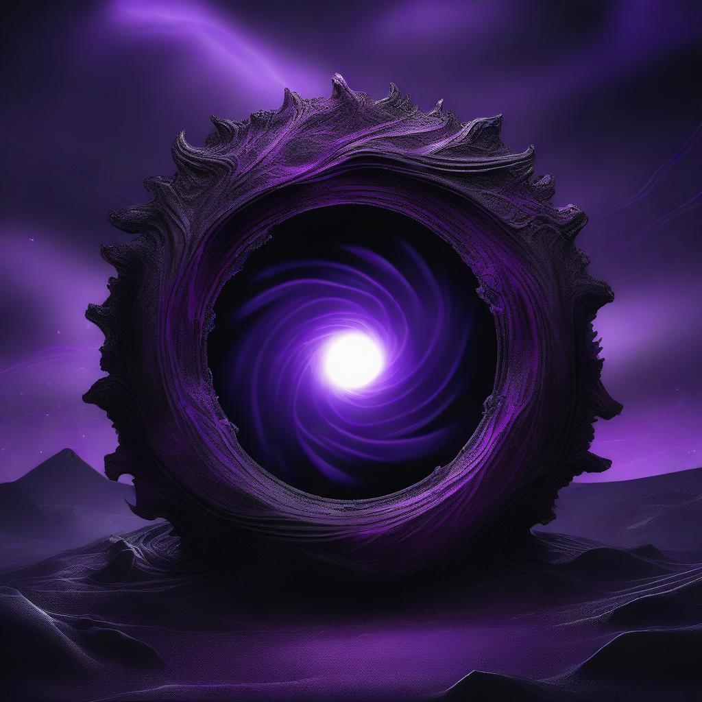 A digital art image showcasing a dark portal