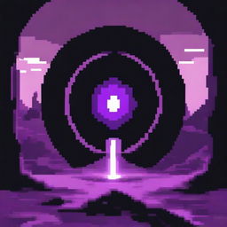 A high-resolution pixel art image depicting a dark portal