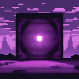 A high-quality pixel art image featuring a dark portal, with a visible grid overlay