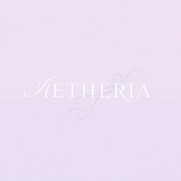 A sleek and modern logo design for the word 'AETHERIA'