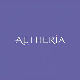 A sleek and modern logo design for the word 'AETHERIA'