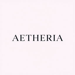 A sleek and modern logo design for the word 'AETHERIA'