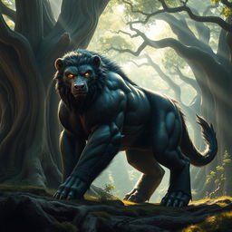 A powerful, muscular beast with an imposing presence