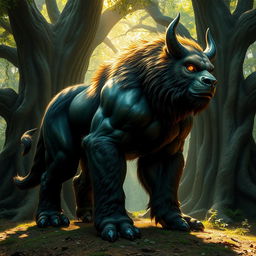 A powerful, muscular beast with an imposing presence