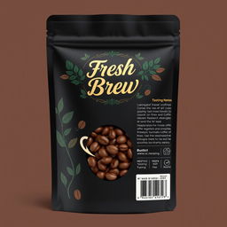 A beautifully designed packaging for coffee beans, featuring an elegant and modern look