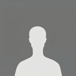 A high-quality, simple digital art piece depicting a generic human silhouette, intended for use as a placeholder avatar in an email interface