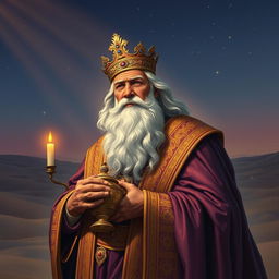 A regal depiction of King Balthazar, one of the Three Wise Men