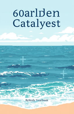 A book cover for a yearbook titled '60lden Catalyst', featuring an open sea and a sky with a soft, muted color palette