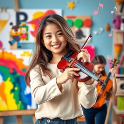 A charmingly attractive young woman with a bright smile and sparkling eyes, showcasing her various talents