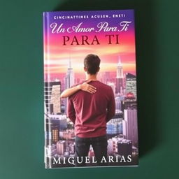 A book cover featuring a young man standing facing the viewer, with a young woman grasping him from behind
