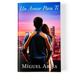 A book cover featuring a young man standing facing the viewer, with a young woman grasping him from behind