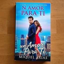 A captivating book cover showcasing a young man standing confidently facing forward, with a young woman lovingly holding him from behind