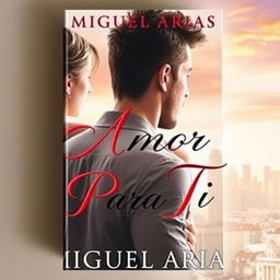 An artistic cover image featuring a young man seen from the back, with a young woman lovingly holding onto him from behind