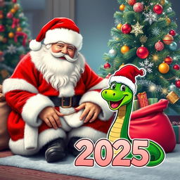 A beautiful bright Santa Claus dressed in a vibrant red fur coat with a fluffy white collar and a matching red hat, showcasing a large, soft white beard